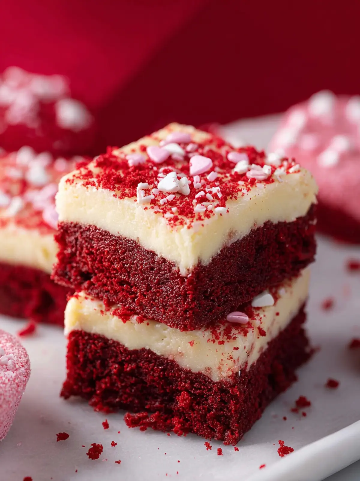 Valentines Day Red Velvet Cookie Bars