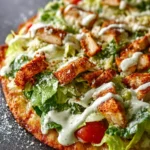 High Protein Chicken Caesar Salad Pizza First Image