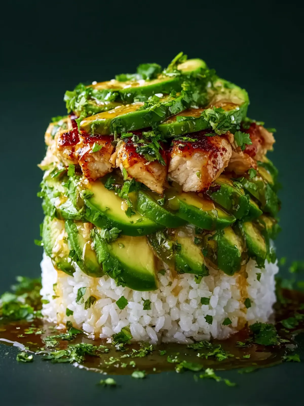 Honey Lime Chicken Avocado Rice Stack First Image