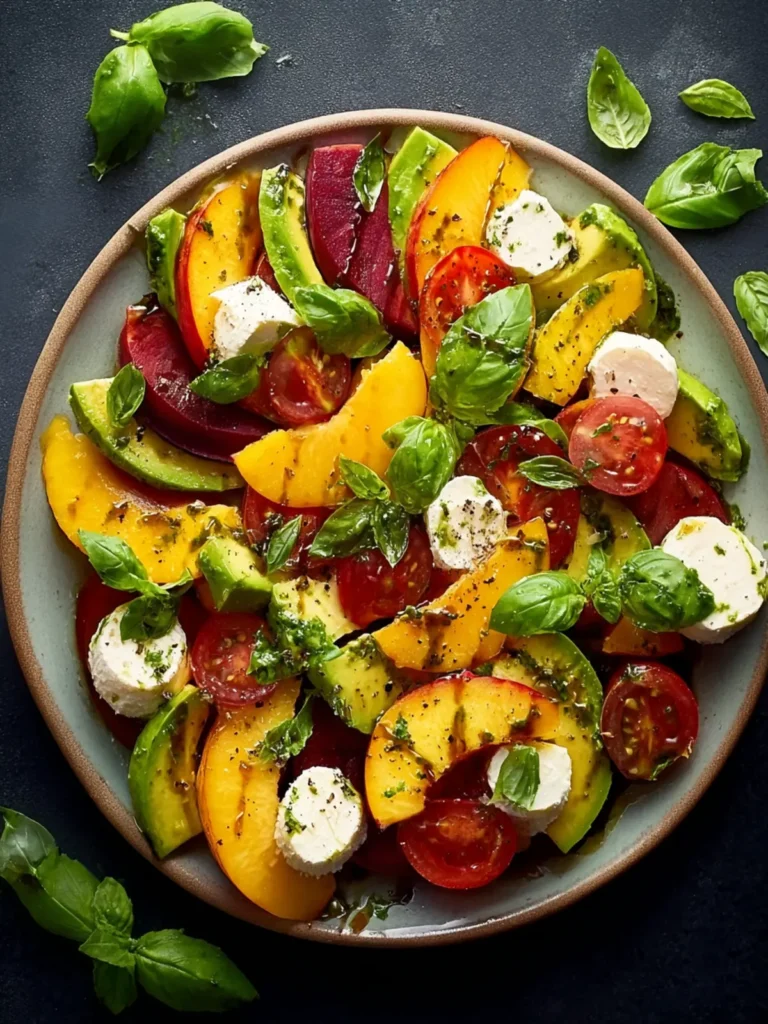 Refreshing Avocado Peach Caprese Salad Recipe Delight First Image