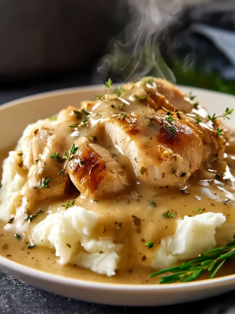 Slow Cooker Creamy Chicken & Gravy First Image