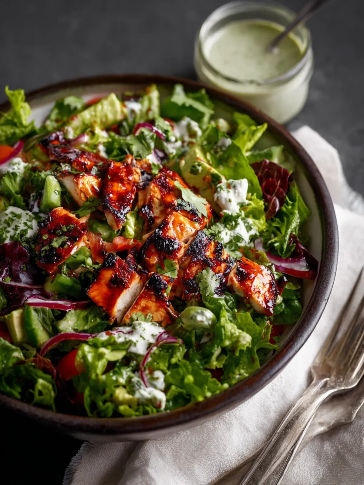 Chipotle BBQ Chicken Salad with Cilantro Lime Dressing First Image