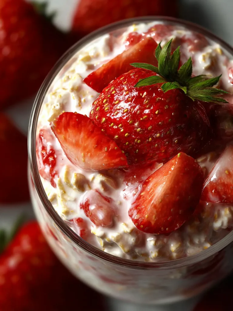Delightful Strawberries and Cream Overnight Oats Recipe First Image