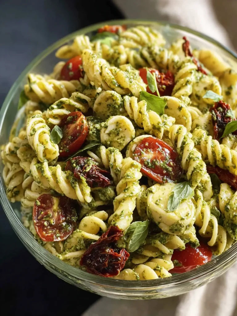 Easy Pesto Pasta Salad with Sun-Dried Tomatoes Recipe First Image