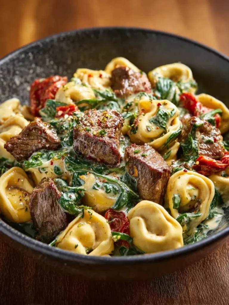 Creamy Tuscan Spinach Steak Bites Tortellini First Image