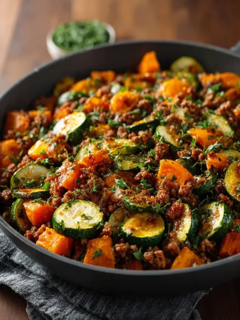 Ground Beef Zucchini Sweet Potato Skillet First Image